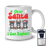 Dear Santa I Can Explain; Fantastic Christmas Lights Three French Bulldog Owner; Snowing T-Shirt