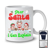 Dear Santa I Can Explain; Fantastic Christmas Lights Three Pigs Farm Animal; Snowing Farmer T-Shirt