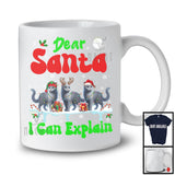 Dear Santa I Can Explain; Fantastic Christmas Lights Three Russian Blue Cats Owner; Snowing T-Shirt