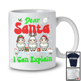 Dear Santa I Can Explain; Fantastic Christmas Lights Three Sheeps Farm Animal; Snowing Farmer T-Shirt