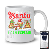 Dear Santa I Can Explain; Joyful Christmas Three Pizza; X-mas Group Food Lover Snowing T-Shirt