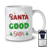 Dear Santa I Tried To Be Good Take After My Sister; Joyful Plaid Christmas Santa; Family Group T-Shirt