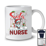 Dear Santa I Was Nurse; Humorous Christmas Plaid Cute Reindeer; Nurse Family Group T-Shirt