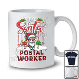 Dear Santa I Was Postal Worker; Humorous Christmas Plaid Cute Reindeer; Postal Worker Family T-Shirt