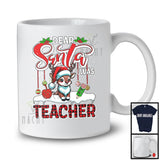 Dear Santa I Was Teacher; Humorous Christmas Plaid Cute Reindeer; Teacher Family Group T-Shirt