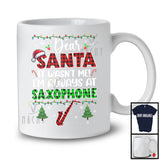 Dear Santa It Wasn't Me Always At Saxophone; Fantastic Christmas Plaid; Musical Instruments Player T-Shirt