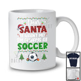 Dear Santa It Wasn't Me Always At Soccer; Fantastic Christmas Plaid; Sport Playing Player Team T-Shirt