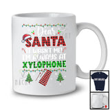 Dear Santa It Wasn't Me Always At Xylophone; Fantastic Christmas Plaid; Musical Instruments Player T-Shirt