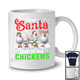 Dear Santa Just Bring Chickens; Awesome Christmas Lights Snowing Farm Animal; X-mas Farmer T-Shirt