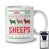 Dear Santa Just Bring Sheeps; Amazing Christmas Sweater Three Plaid Sheep; Farmer T-Shirt