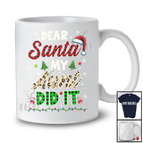 Dear Santa My Aunt Did It; Wonderful Christmas Leopard Plaid Santa Naughty; Family Group T-Shirt