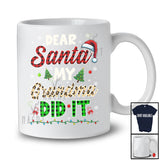 Dear Santa My Grandma Did It; Wonderful Christmas Leopard Plaid Santa Naughty; Family Group T-Shirt