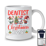 Dentist Christmas Crew; Adorable X-mas Tree Three Gnomes; Snowing Dentist Group T-Shirt