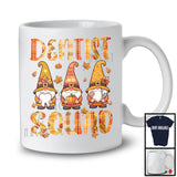 Dentist Squad; Awesome Thanksgiving Fall Leaves Plaid Gnome; Matching Dentist Group T-Shirt