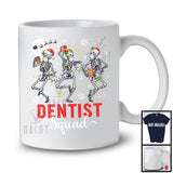 Dentist Squad; Cheerful Christmas Lights Three Dancing Skeletons; Dancer X-mas Group T-Shirt