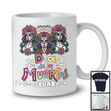 Dia De Los Muertos Squad; Lovely Floral Three Sugar Skull Flowers; Women Girl Mexican Group T-Shirt