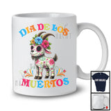 Dia De Los Muertos; Adorable Flowers Sugar Skull Goat Animal Lover; Mexican Family Group T-Shirt