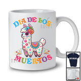 Dia De Los Muertos; Adorable Flowers Sugar Skull Llama Animal Lover; Mexican Family Group T-Shirt