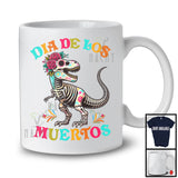 Dia De Los Muertos; Adorable Flowers Sugar Skull T rex Animal Lover; Mexican Family Group T-Shirt