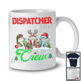 Dispatcher Crew; Cheerful Christmas Three Santa Elf Reindeer Jobs Tools; Proud Careers T-Shirt