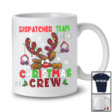 Dispatcher Team Christmas Crew; Fantastic X-mas Red Plaid Reindeer Face; Proud Careers Jobs T-Shirt