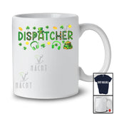 Dispatcher; Awesome St. Patrick's Day Green Plaid Shamrocks Headphone Dispatcher; Proud Jobs T-Shirt