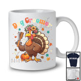 Dog Groomer; Adorable Thanksgiving Turkey Flowers; Working Matching Careers Jobs Proud T-Shirt