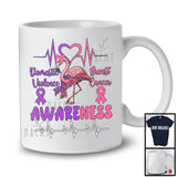 Domestic Violence And Breast Cancer Awareness; Adorable Flamingo Ribbon; Warrior Group T-Shirt