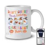 Don't Ghost Your Feelings; Lovely Halloween Four Boo Ghost; Matching Social Worker Group T-Shirt