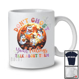 Don't Ghost Your Feelings; Lovely Halloween Moon Boo Ghost; Matching Social Worker Group T-Shirt