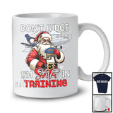 Don't Judge I'm Santa In Training; Sarcastic Christmas Pilot Santa; Snowing X-mas Family T-Shirt