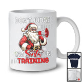 Don't Judge I'm Santa In Training; Sarcastic Christmas Social Worker Santa; Snowing X-mas Family T-Shirt