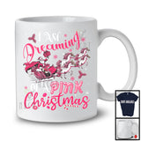 Dreaming of A Pink Christmas, Cheerful Christmas Unicorn Sleigh Santa, X-mas Family Group T-Shirt