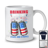 Drinking Until I See Stars And Stripes, Humorous 4th Of July Beer American Flag, Drunker Patriotic T-Shirt