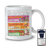 Due To Inflation This Is Halloween Thanksgiving Christmas; Scary Skeleton Pumpkin Turkey Santa T-Shirt