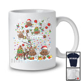 ELF Reindeer Santa Poops On Christmas Tree; Amazing X-mas Tree Lights Snowing; Family T-Shirt