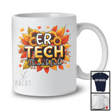 ER Tech Thankful; Wonderful Thanksgiving Sunflowers Fall Leaves; Family Nurse Group T-Shirt