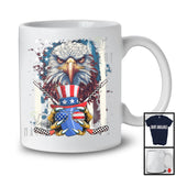 Eagle Holding Ice Hockey, Amazing 4th Of July American Flag Eagle, Sport Player Patriotic Team T-Shirt