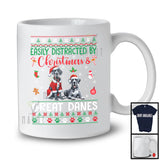 Easily Distracted By Christmas And Great Danes; Lovely Two Santa Great Danes Lover; Family T-Shirt