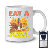 Eat A Pizza; Humorous Thanksgiving Fall Autumn Leaves Tree Save Turkey; Foodie Team T-Shirt