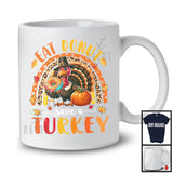 Eat Donut Save A Turkey; Humorous Thanksgiving Turkey With Donut; Leopard Rainbow T-Shirt