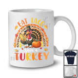 Eat Taco Save A Turkey; Humorous Thanksgiving Turkey With Taco; Leopard Rainbow T-Shirt