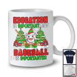 Education Is Important Baseball Is Importanter; Joyful Christmas Tree Snow; Sport Team Player T-Shirt