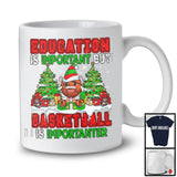 Education Is Important Basketball Is Importanter; Joyful Christmas Tree Snow; Sport Team Player T-Shirt