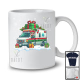 Elf Driving Ambulance, Adorable Christmas Snowing ELF Lover, Matching X-mas Driver Team T-Shirt