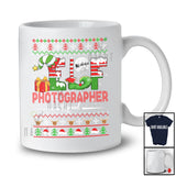 Elf Photographer Squad; Awesome Christmas Sweater Moon Elf Lover; Pajama Jobs Family Group T-Shirt