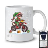 Elf Riding Dirt Bike, Adorable Christmas Snowing ELF Lover, Matching X-mas Rider Team T-Shirt