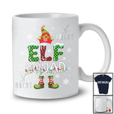 Elf Squad; Amazing Christmas Lights Plaid Elf Pajama; Snowing Around Family Group T-Shirt