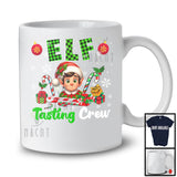 Elf Tasting Crew, Lovely Christmas Plaid ELF Candy Canes, Snowing Around X-mas Family T-Shirt