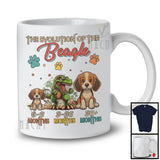 Evolution Of The Beagle, Humorous T-Rex Dinosaur Lover Vintage, Matching Family Group T-Shirt